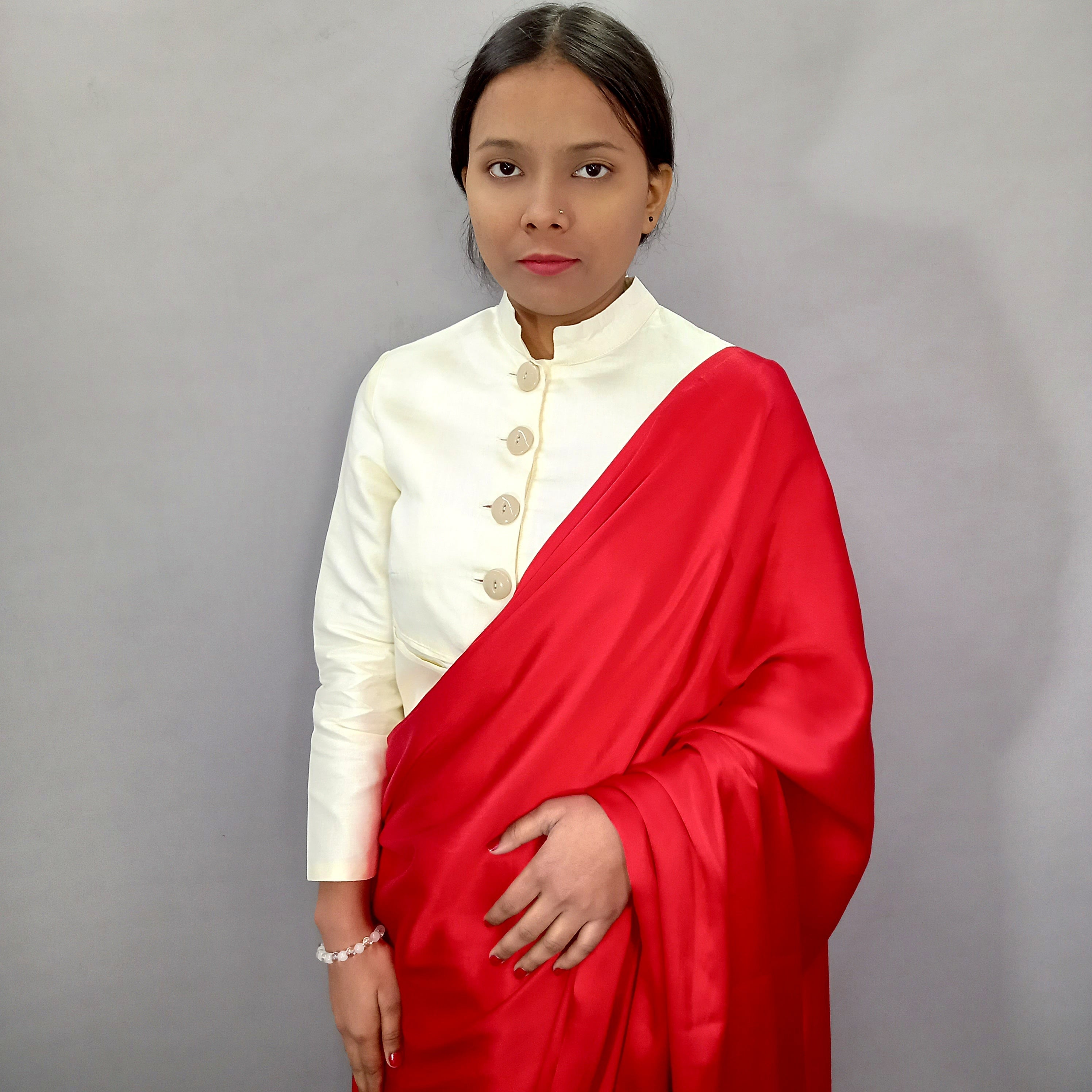 Front Open Cotton Long Blouse Full Sleeve