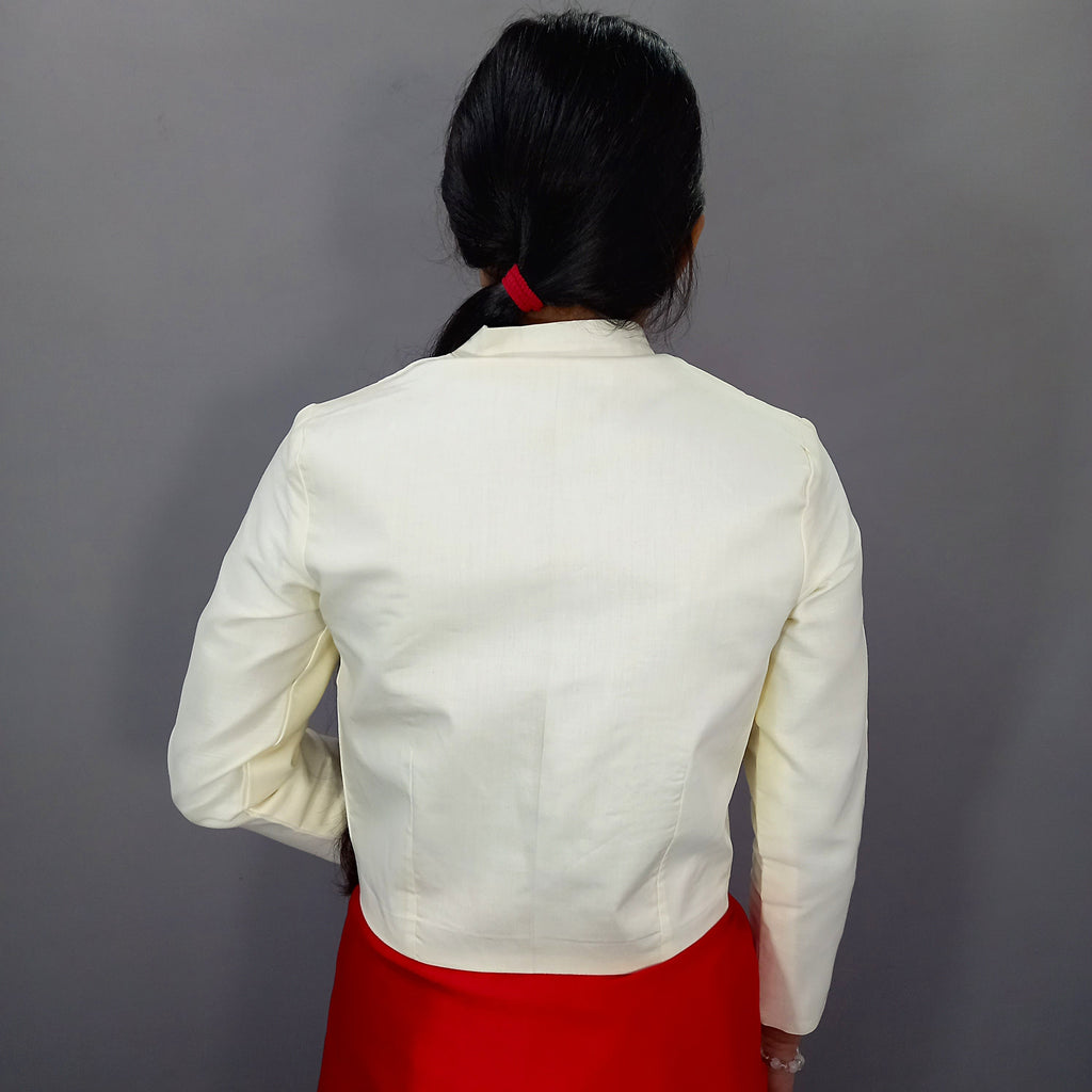 Front Open Cotton Long Blouse Full Sleeve