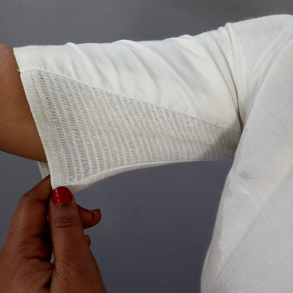 Regular Sleeves Saree Blouse in White