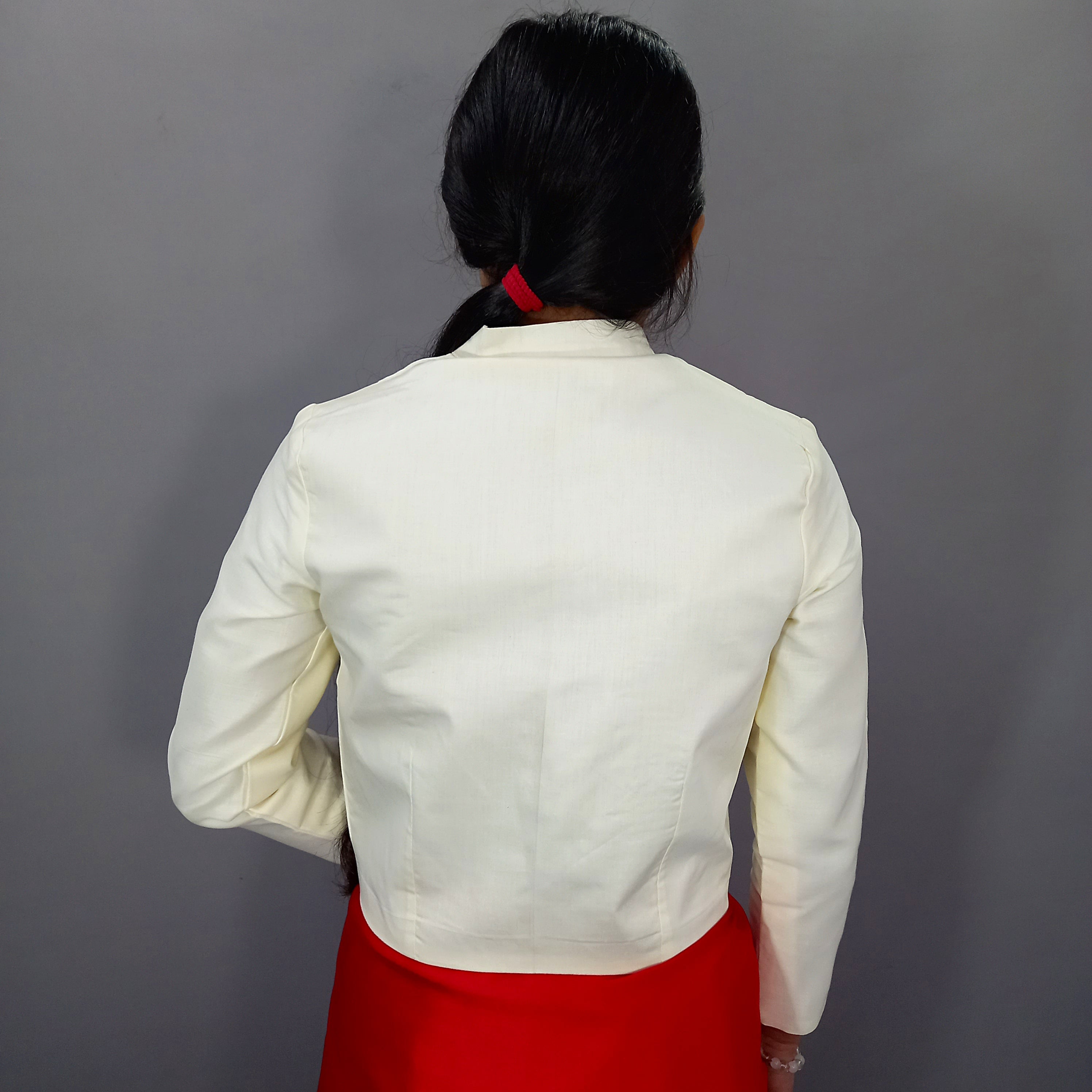 Front Open Cotton Long Blouse Full Sleeve